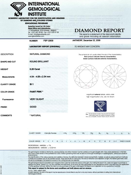 Foto 9 - Natural Faint Pink Diamant 0,26ct Rosa Brillant SI1 IGI, D6022