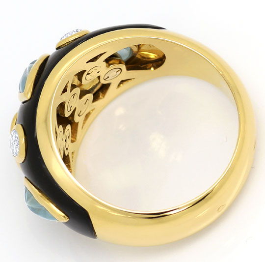Foto 5 - Cartier Brillanten-Ring, gravierte Aquamarine, Gelbgold, R5706