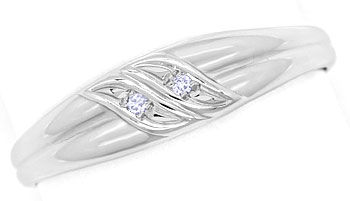 Foto 1 - Glänzender Diamant-Ring mit 2 Diamanten in 950er Platin, R8500