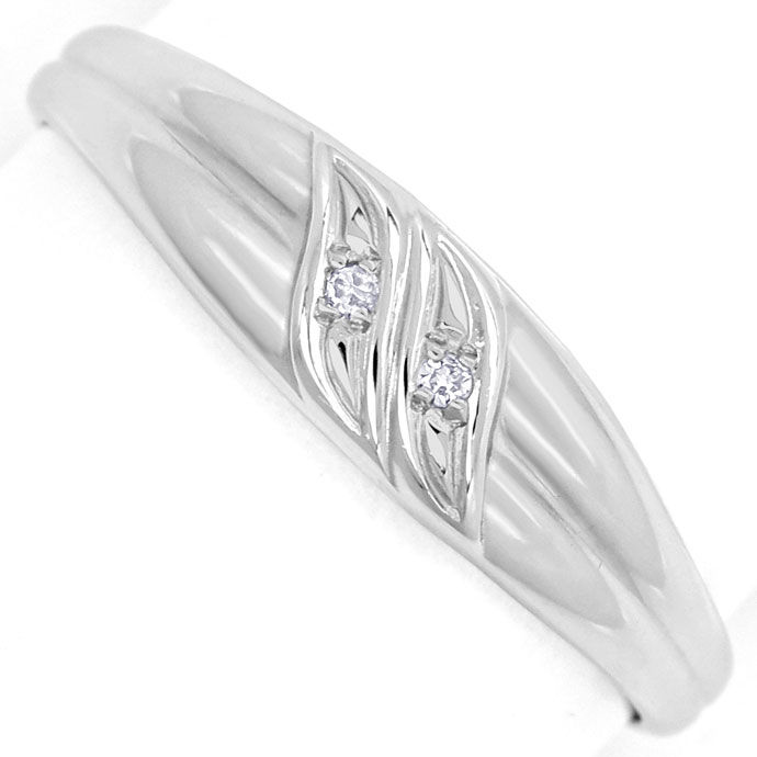 Foto 2 - Glänzender Diamant-Ring mit 2 Diamanten in 950er Platin, R8500