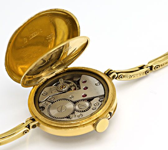 Foto 3 - Alte Damen Taschen Armbanduhr mit Flex Armband 14K Gold, U2387